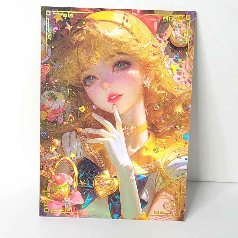 Sailor Moon Birthday Double Sided Waifu Card Anime Girl Art Oversized Board A5